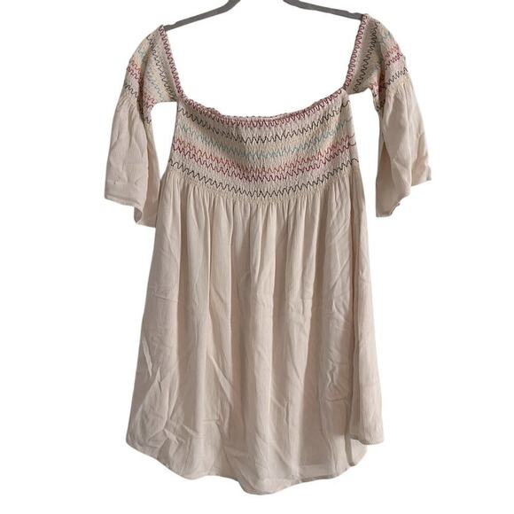 Umgee‎ Boho Festival Lined Ivory Mini Dress- Size S - Picture 2 of 8